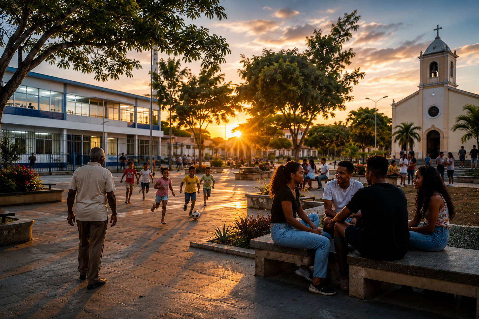 Praça, juventude e convivência: a paz também se constrói no espaço público.