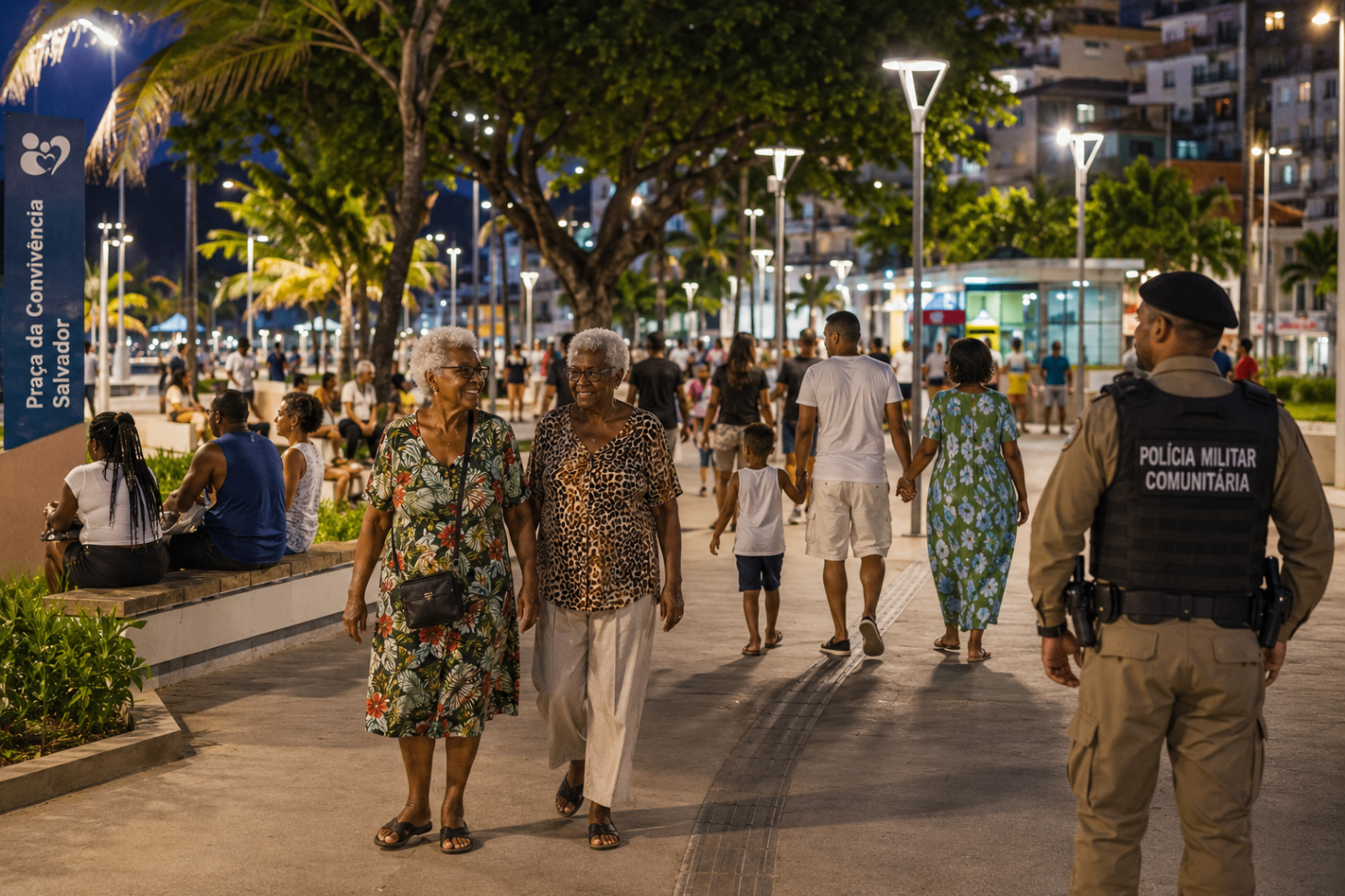 Convivência urbana e proteção comunitária para a terceira idade.