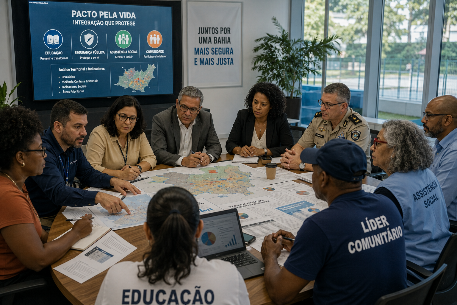Integração institucional e análise territorial do Pacto pela Vida.